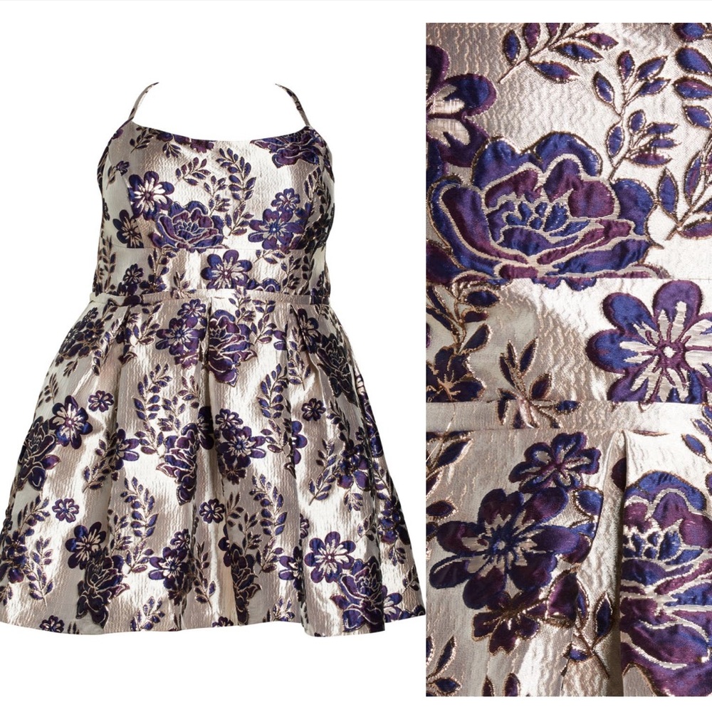 Brocade Fit & Flare Party Dress